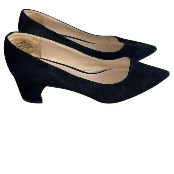 Nine West Ike Black Suede Block Heel Pumps Size 9 - Picture 4 of 10